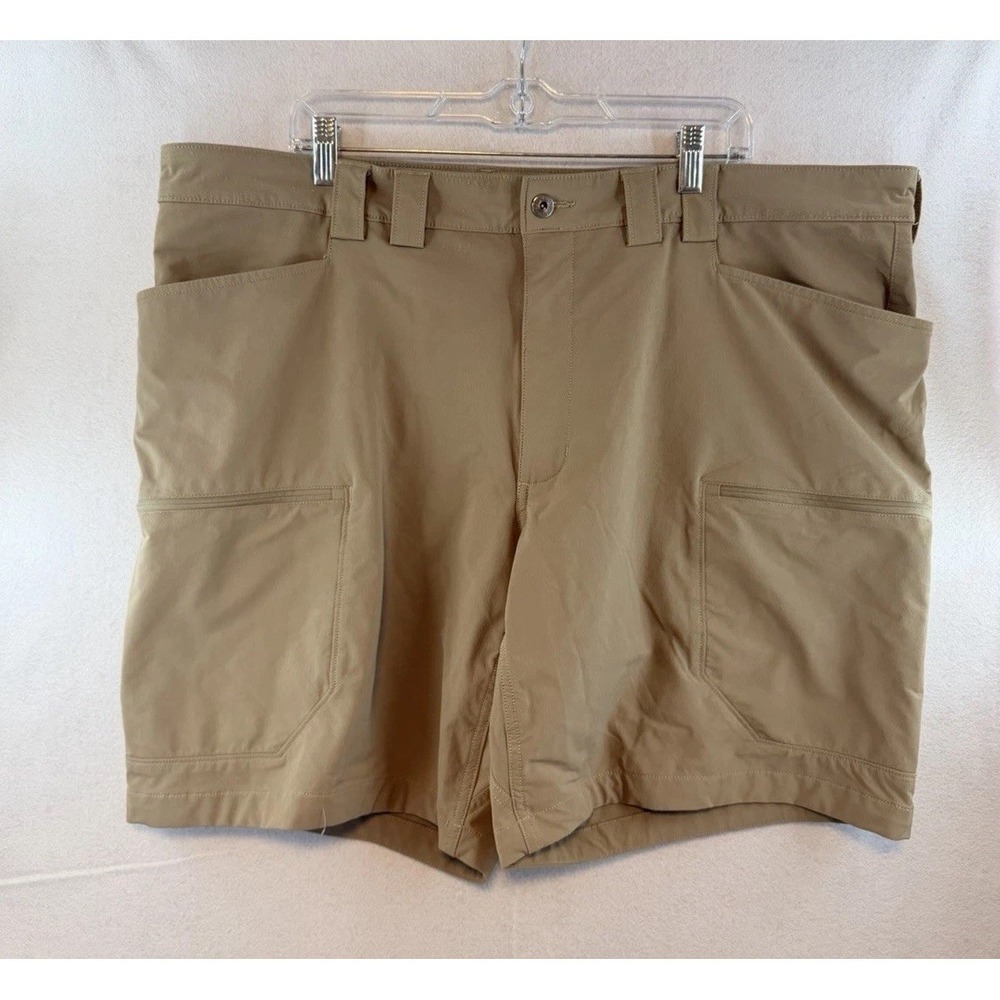 Duluth Trading Co Flexpedition Shorts Mens 44 Khaki Relaxed Fit Cargo